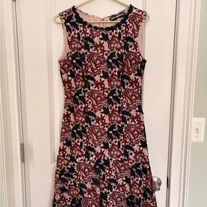 Karl Lagerfeld Elegant Black and Pink Midi Dress